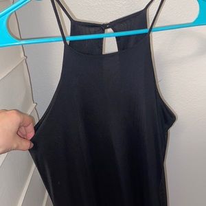 Floor length black dress